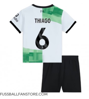 Liverpool Thiago Alcantara #6 Replik Auswärtstrikot Kinder 2023-24 Kurzarm (+ Kurze Hosen)